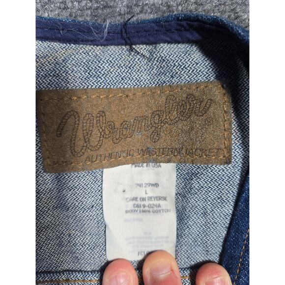 Vintage Wrangler Denim Vest Mens Large Blue Authentic Western Made USA 90s - Picture 2 of 8